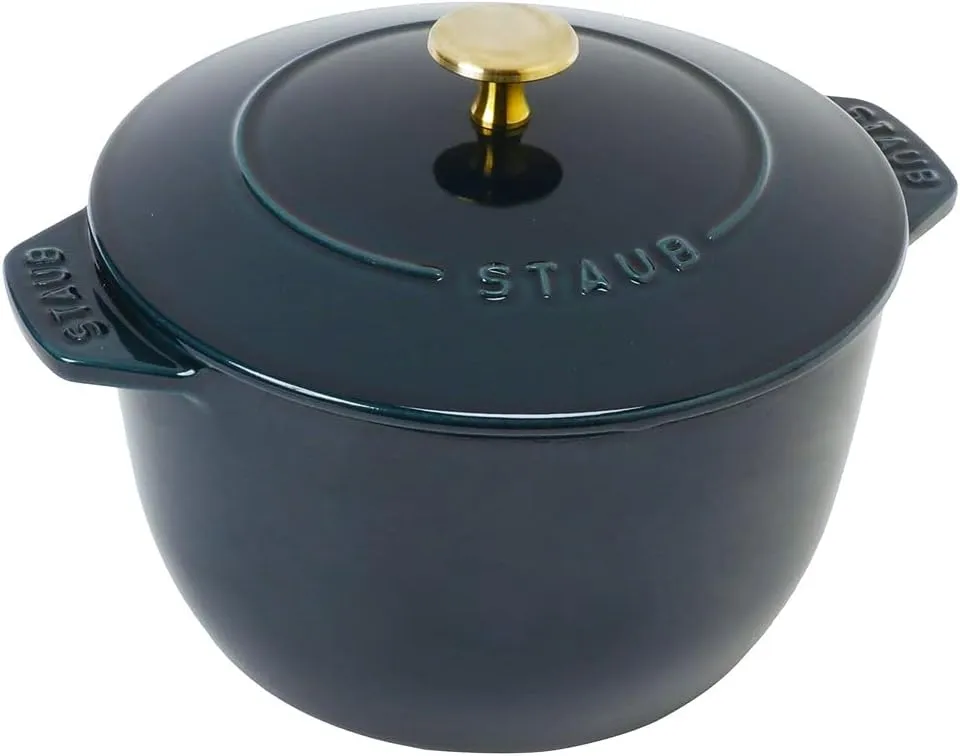 staub La Cocotte de GOHAN Z1026-040 La Cocotte de GOHAN LaMer L 7.9 inches (20 cm) Brass Knob Specifications Rice Pot, Rice Cooker, 3 Pieces, Cast Iron Pot, Induction Compatible