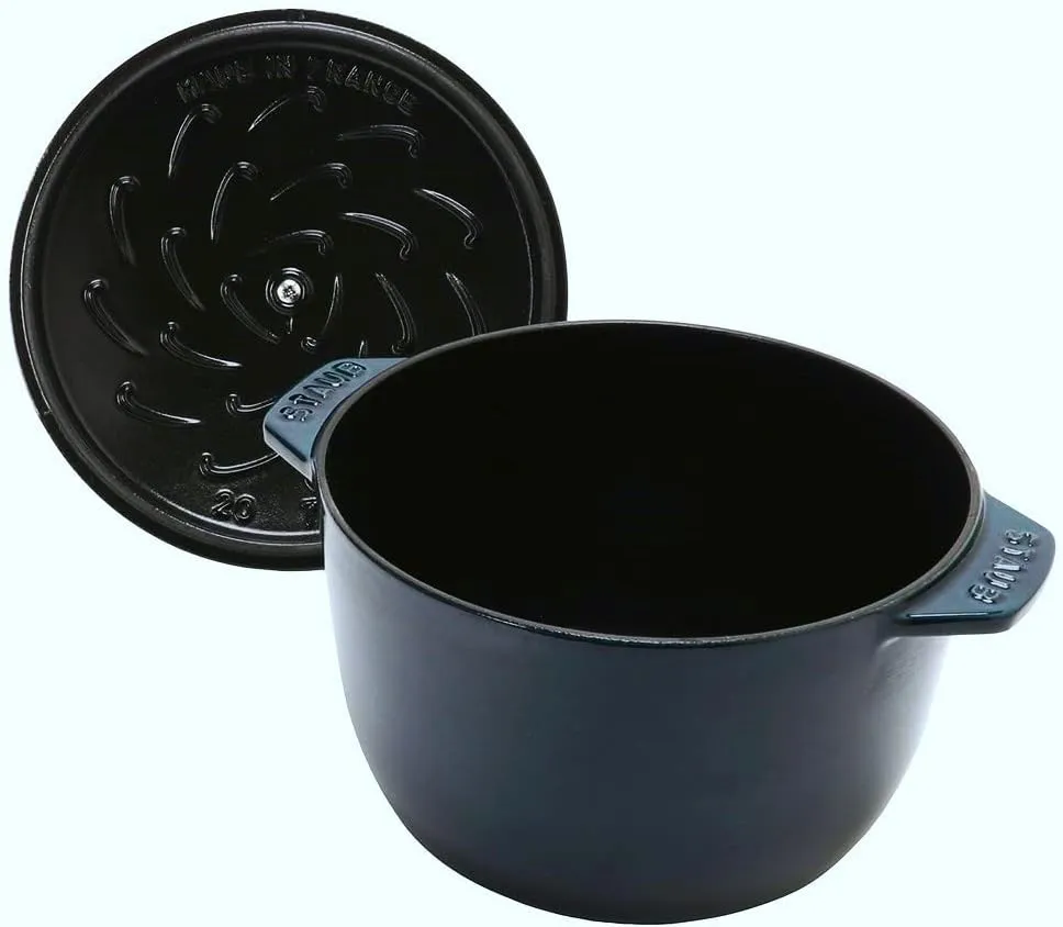 staub La Cocotte de GOHAN Z1026-040 La Cocotte de GOHAN LaMer L 7.9 inches (20 cm) Brass Knob Specifications Rice Pot, Rice Cooker, 3 Pieces, Cast Iron Pot, Induction Compatible
