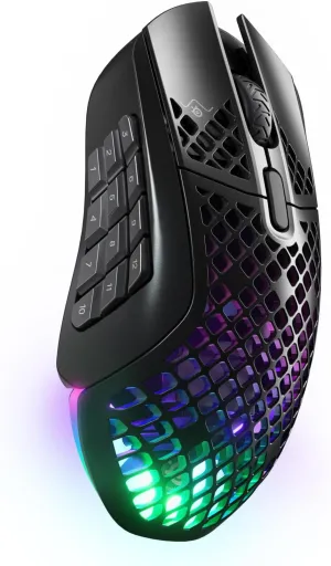 SteelSeries Aerox 9 Wireless - Ultra-Lightweight, 18000 CPI, TrueMove Air Optical Sensor, Water Resistant, 180 Hour Battery, 18 Programmable Buttons