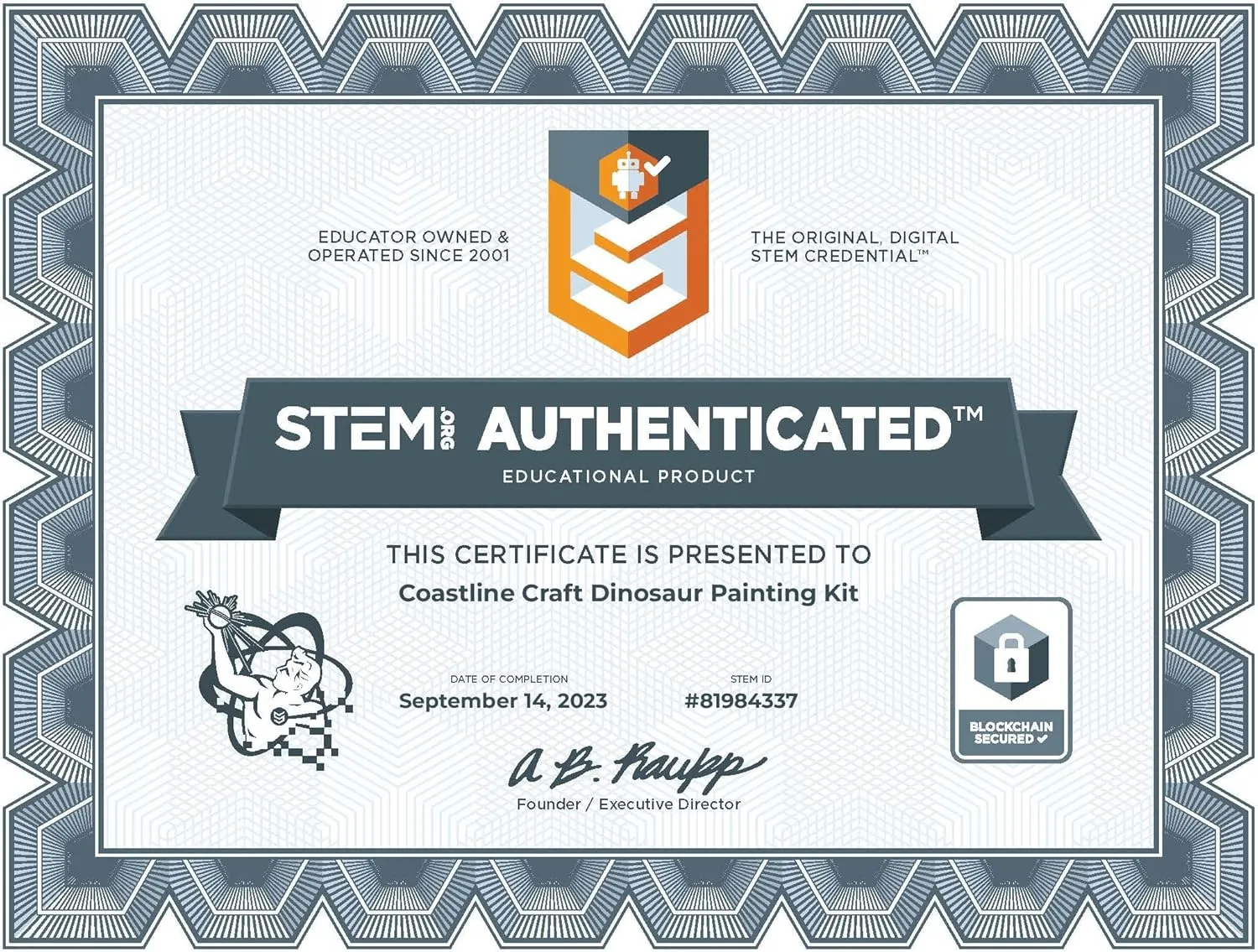 STEM.org Dinosaur Painting Kit for Kids with Dino Trivia-Dinosaur Crafts for Kids Ages 3-5   w/ 2T-Rex Dinosaur Set - Screen Free, Educational Dinosaur Gifts for Boys, Dino Art Projects for Kids 4-6