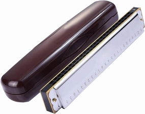 Students Harmonica Silver 24-hole C-key Polyphonic Harmonica For Adult Beginners Full-tone Positioning Harmonica