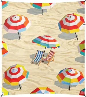 Summer Beach Loungers Cartoon Beach Tent UPF50 Lightweight Shade Sun Shelter with Sandbags, Sand Shovel, Poles for Backyard, Grassland, Park