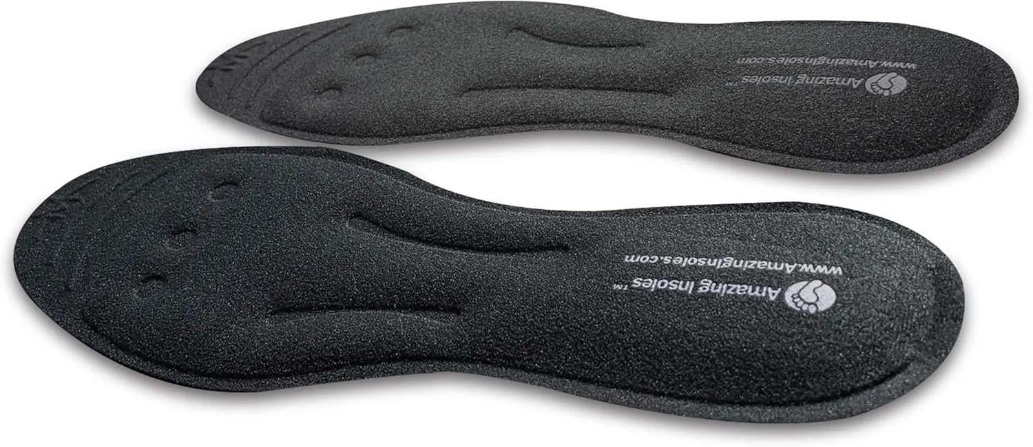 Superior Therapeutic Massaging Insoles by Amazing Insoles | 100% Liquid Gel Glycerin | Ideal for Running & Walking | Orthotic Shoe Insoles for Women | Comfortable Design for Plantar Fasciitis Relief