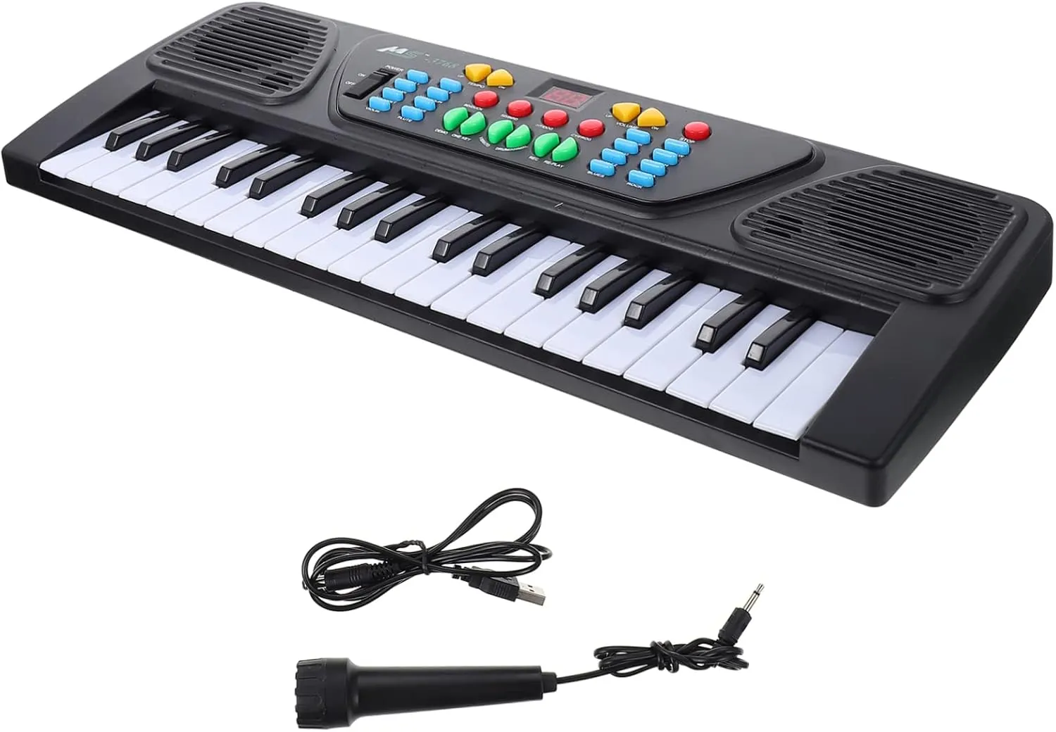SUPVOX 1Set Key Electronic Piano for Learning Plaything with Microphone Music Education Instrument Smooth Edges Black Color
