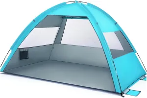 SUPVOX Large Folding Beach Tent Portable Family Camping Shelter UPF Person Capacity Lightweight Design for Hiking and Vacation Light
