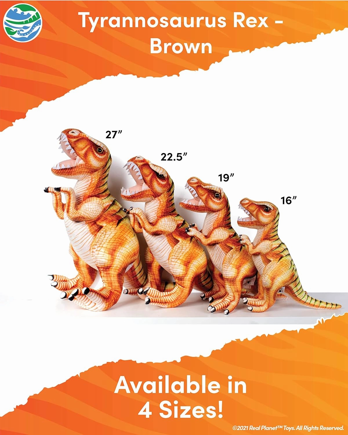 T Rex Stuffed Animal - Realistic Dinosaur Plush Toys, Dino Plushie, Cute Plush, Plush Dinosaur Stuffed Animal (19.5 Long)