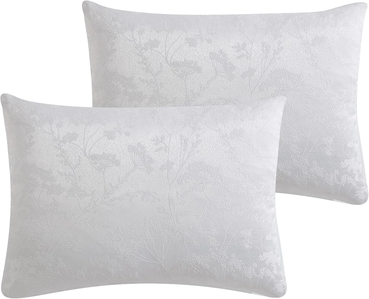 Tahari Home - King Size Comforter, 5-Piece Jacquard Bedding Set with Matching Shams & Decorative Pillows (Nikka Collection, Coconut Milk)