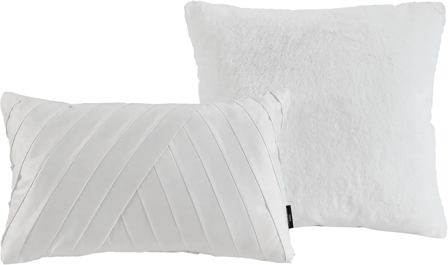 Tahari Home - King Size Comforter, 5-Piece Jacquard Bedding Set with Matching Shams & Decorative Pillows (Nikka Collection, Coconut Milk)