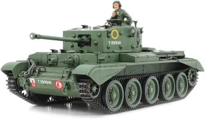 TAMIYA 300035221 Spielzeug Military 300035221-1 WWII British Tank Cromwell Mk.IV Cruiser (1), Faithful Replica, Plastic, Crafts, Model Kit, Assembly, Unpainted, Green, 1:35