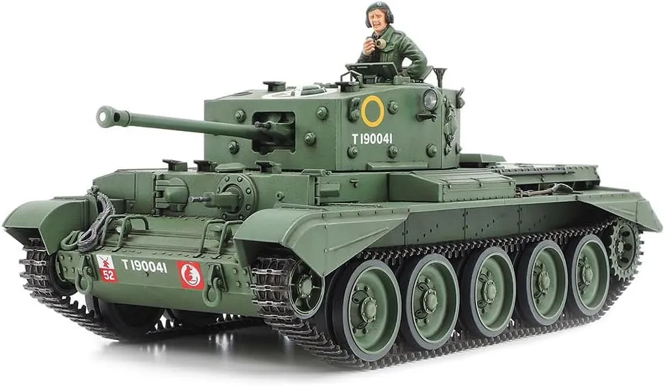 TAMIYA 300035221 Spielzeug Military 300035221-1 WWII British Tank Cromwell Mk.IV Cruiser (1), Faithful Replica, Plastic, Crafts, Model Kit, Assembly, Unpainted, Green, 1:35