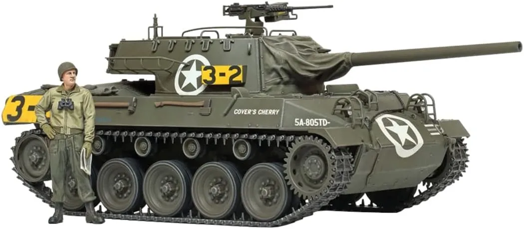 TAMIYA Army 35376 1:35 US M18 Hellcat Tank Destroyer-Faithful Replica, Plastic, Crafts, Model Kit, Assembly, Unpainted, Multicoloured