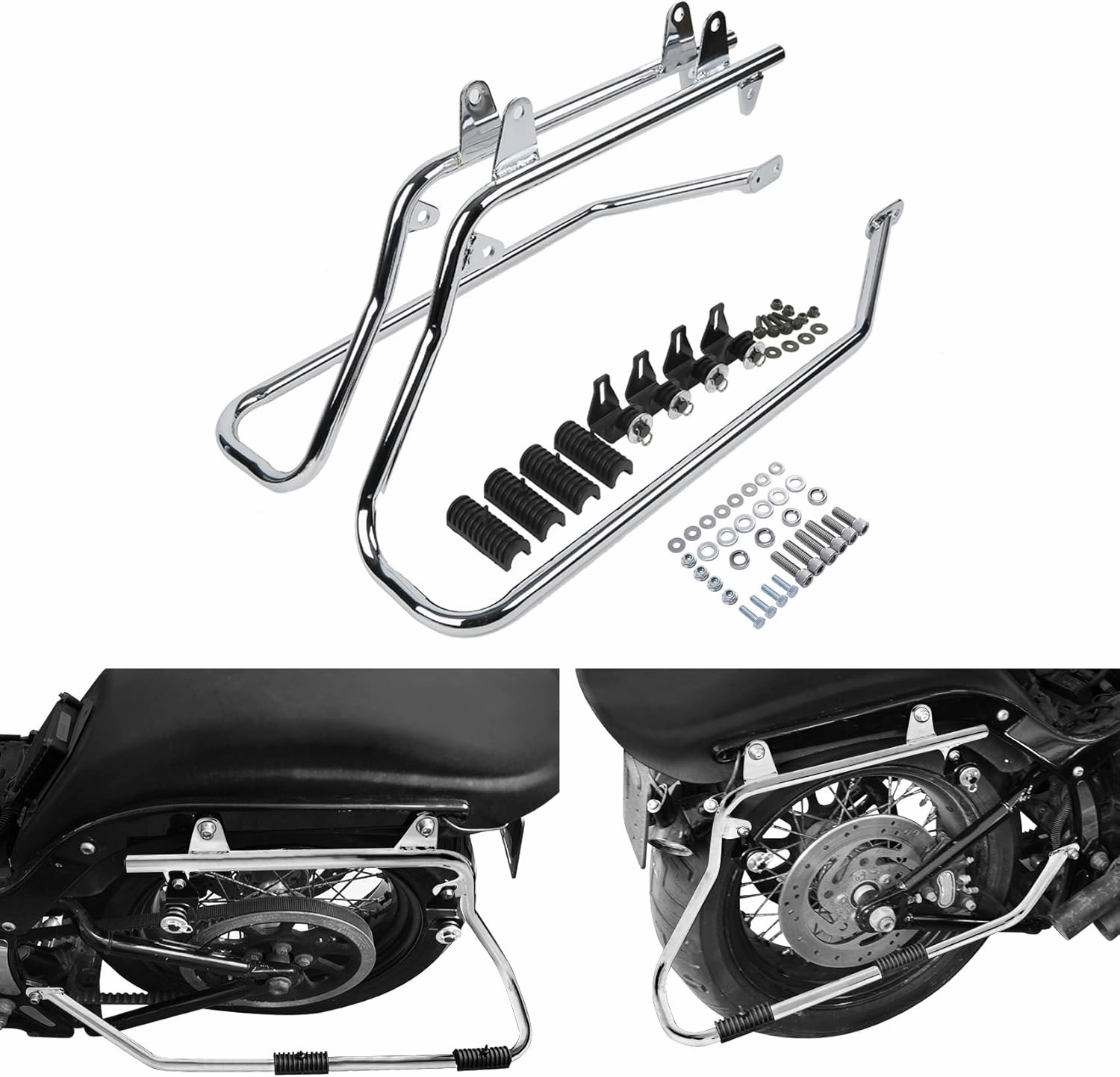TCMT Hard Saddlebags Saddle Bag Conversion Brackets Fit For Harley Softail Heritage Deluxe Models 1984-2017 (except for Deuce Model Softail Slim models)