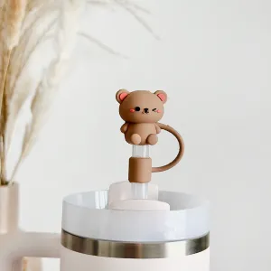 Teddy Bear Straw Cover