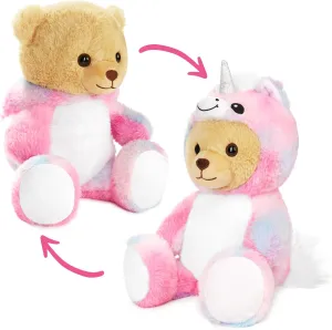 Teddy Unicorn - 10 Inch Teddy Bear in Unicorn Costume with Hood - Cuddly Toy for Cosy Adventures - Stuffed Animal for Children