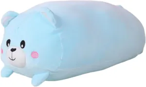 TemBe 23.6 inch Cute Large Bear Plush Stuffed Animal Pillow, Very Soft Squish Mellow Hugging Toy Gifts for Bedding, Kids Sleeping Cute Pillow (Blue Bear)