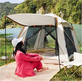 Tent Canopy 4 People Double Doors and Four Windows, Frame Tent Stable and Practical Tenting for Family,Outdoor,Hiking and Mountaineering