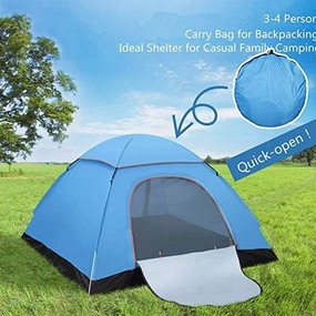 Tent Outdoor Large Fully Automatic Single-Layer Tent 2People's Anti-Storm rain Double Camping Tent Festival Essential, Dome Tent, 100% with Sewn in groundsheet,200 * 200 * 145