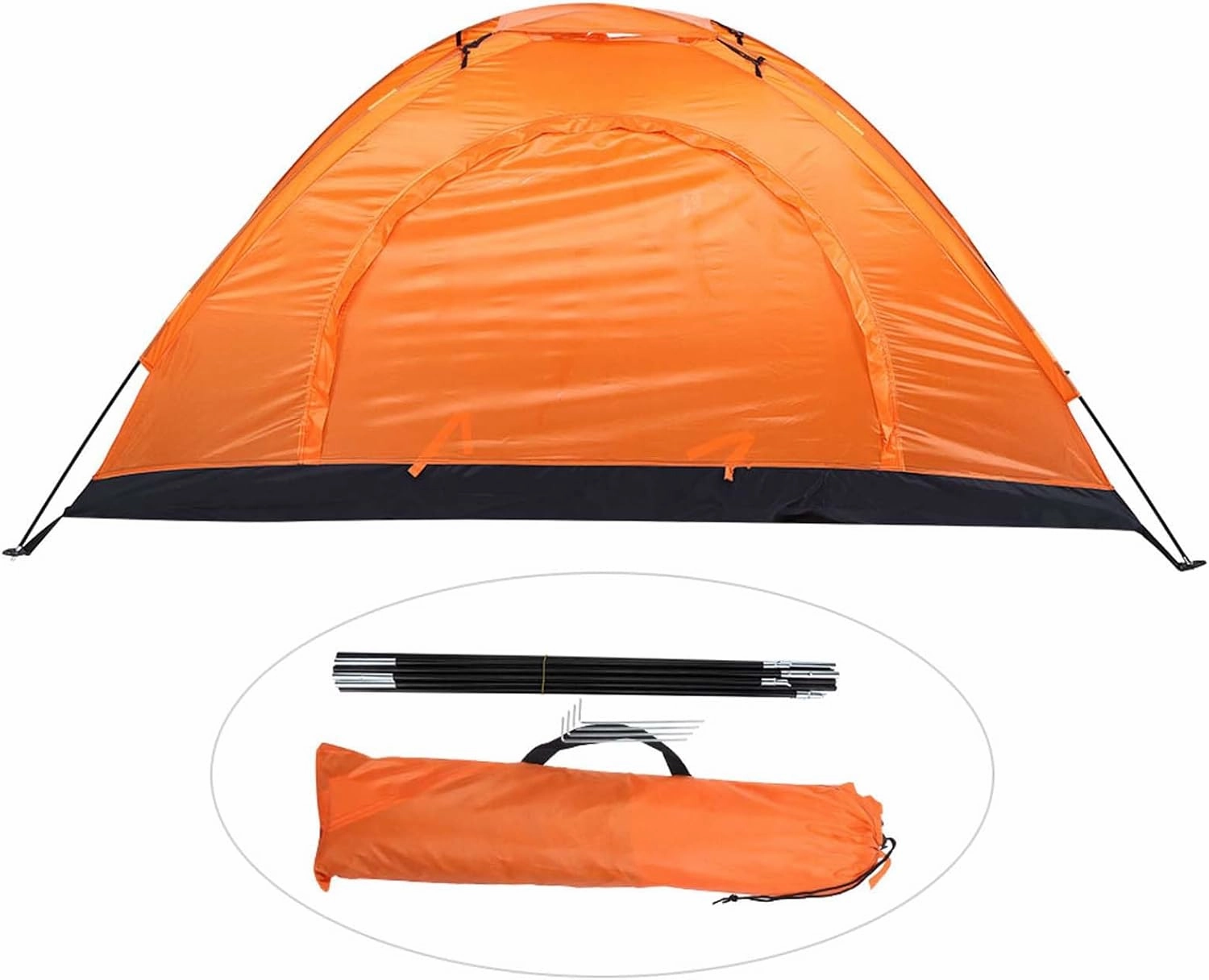 Tents for Camping, Camping Dome Tent, Single Person Easy to Set Up, Waterproof, Lightweight Portable Backpacking Tent for Outdoor Camping Hiking, Mountaineering Travel (Orange)