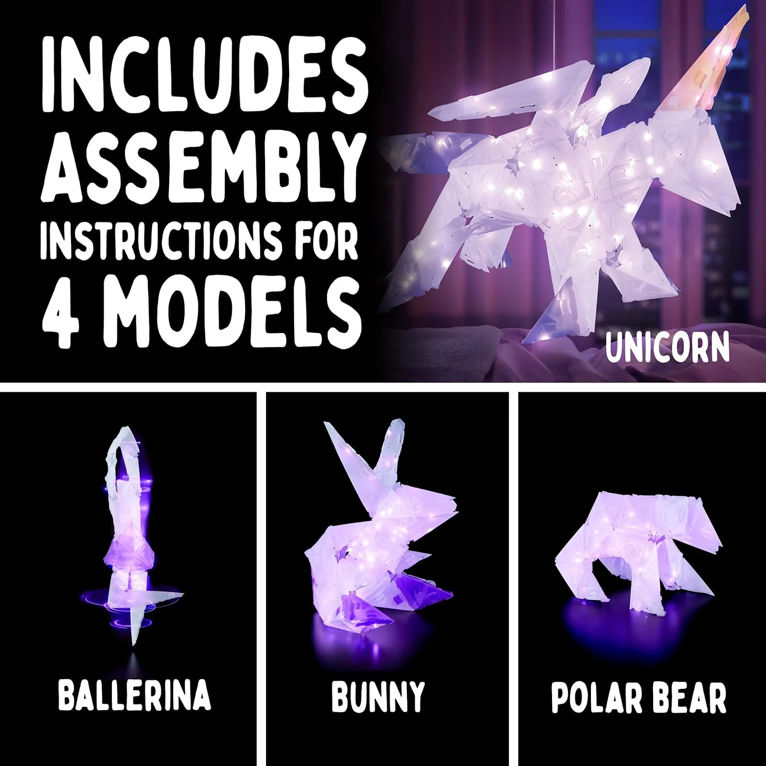 Thames & Kosmos Creatto: Sparkle Unicorn & Friends Light-Up Craft Puzzle from