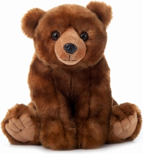 The Petting Zoo Bear Stuffed Animal, Gifts for Kids, Wild Onez Zoo Animals, Brown Bear Plush Toy 12 inches