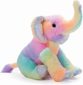 The Petting Zoo Elephant Stuffed Animal Plushie, Ombrez Zoo Animals, Rainbow Elephant Plush Toy 12 inches
