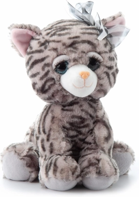 The Petting Zoo, Lash'z Gray Tabby Cat Stuffed Animal, Gifts for Girls, Plush Toy 10 inches