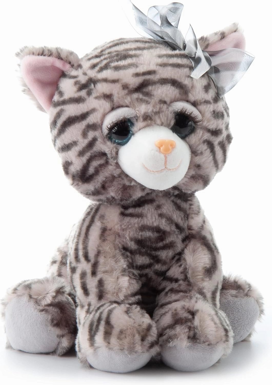 The Petting Zoo, Lash'z Gray Tabby Cat Stuffed Animal, Gifts for Girls, Plush Toy 10 inches