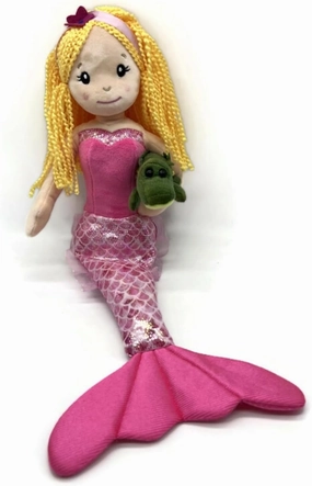 The Petting Zoo Mermaid Doll with Alligator Stuffed Animal- Great Gifts for Girls, Mermaid Plush Doll with Alligator Plush Toy, 17 inch (Blonde)