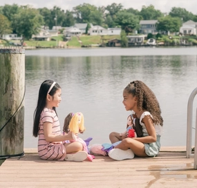 The Petting Zoo Mermaid Doll with Sea Lion Stuffed Animal- Great Gifts for Girls, Mermaid Plush Doll with Sea Lion Plush Toy, 17 inch (Dark Skin)
