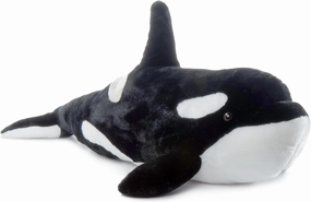 The Petting Zoo Orca Stuffed Animal Plushie, Gifts for Kids, Wild Onez Sealife Animals, Whale Plush Toy, 33 inches