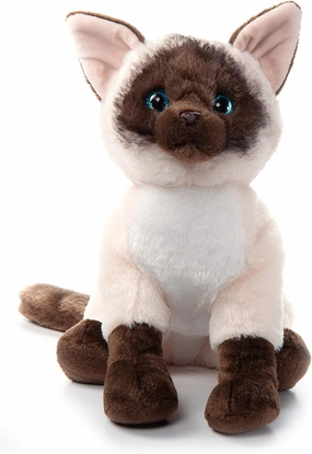 The Petting Zoo Siamese Cat Stuffed Animal Plushie, Gifts for Kids, Cat Plush Toy 12 inches