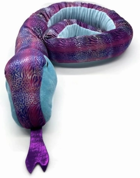 The Petting Zoo Snake Stuffed Animal, Gifts for Girls, Glittery Snake Plush Toy, 50 in (Blue)