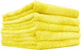 The Rag Company - Eagle Edgeless 350 (5-Pack) Professional Korean 70/30 Blend Super Plush Microfiber Detailing Towels, 350GSM, 16in x 16in, Yellow