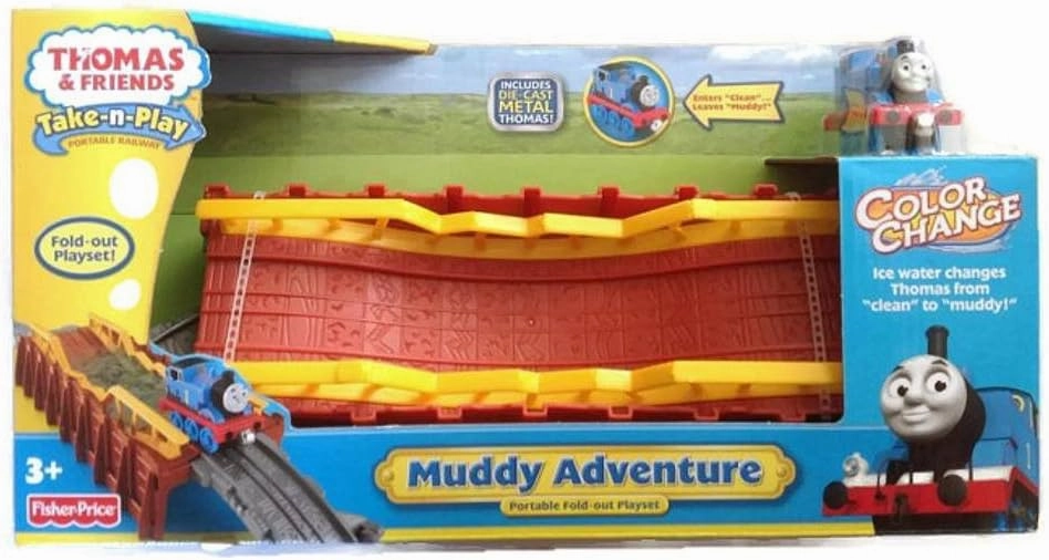 Thomas & Friends Take-N-Play Muddy Adventure Portable Fold-out Playset Bridge with Color Change Metal Thomas!