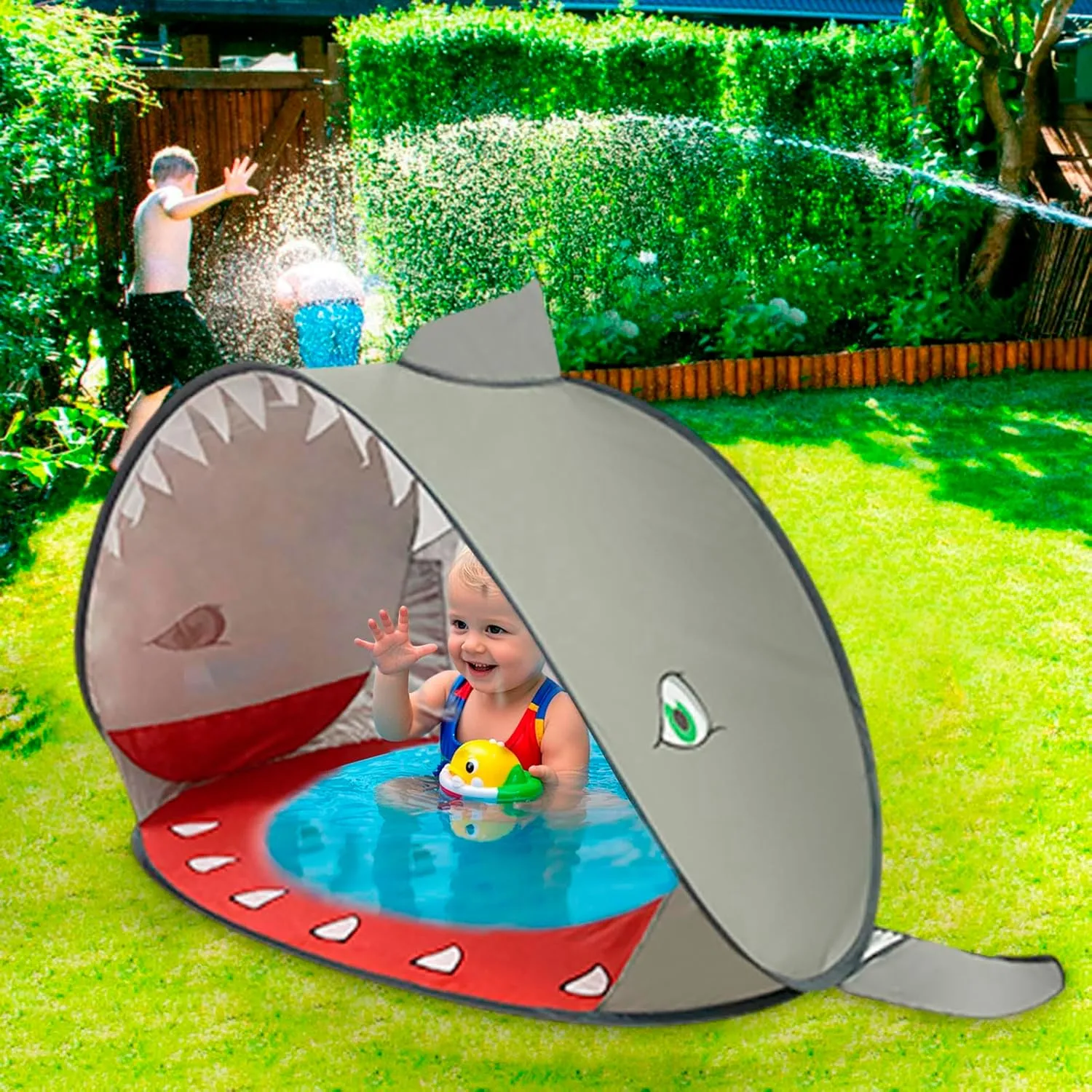 Toddler Beach Whale Tent, Funny Pop Up Beach Tent Sun Shade for Beach, Portable Shade Pool UV with Storage Bag, Protection Sun Shelter for Toddler (Grey)