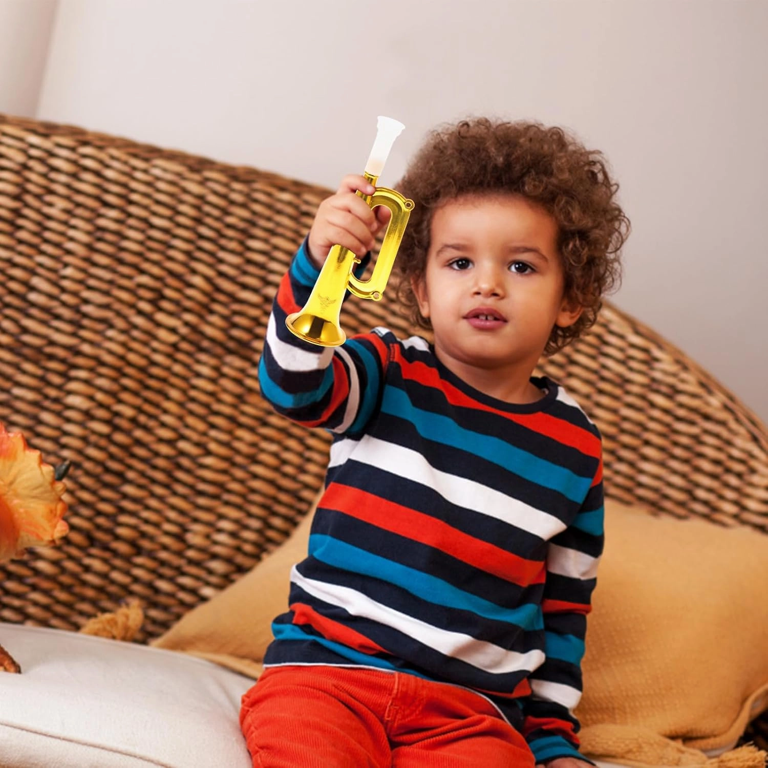 TOYANDONA Kids Toys Kids Trumpet 14pcs Plastic Trumpet Trumpet Horn Toy Plastic Horn Trumpet Cheering Prop Trumpet Golden Kids Trumpet Kids Toy Trumpet Musical Instruments