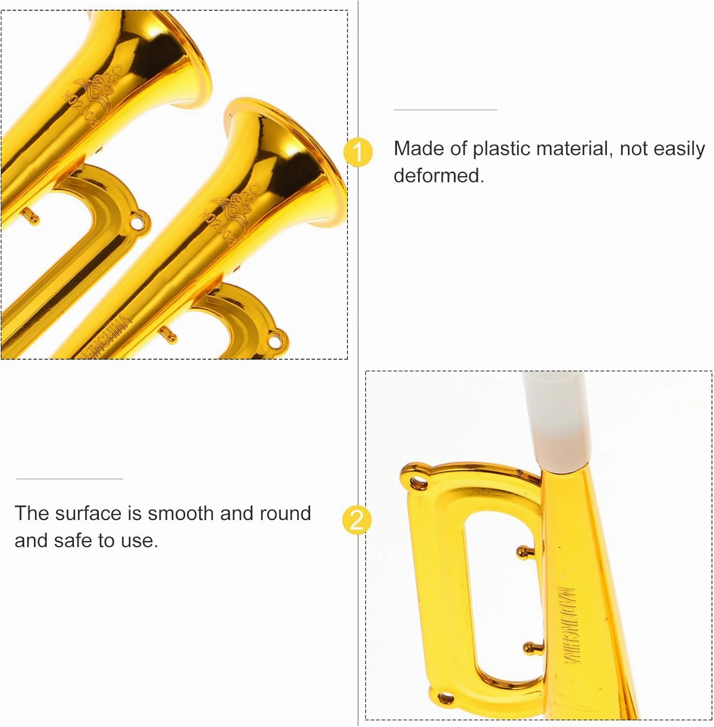 TOYANDONA Kids Toys Kids Trumpet 14pcs Plastic Trumpet Trumpet Horn Toy Plastic Horn Trumpet Cheering Prop Trumpet Golden Kids Trumpet Kids Toy Trumpet Musical Instruments