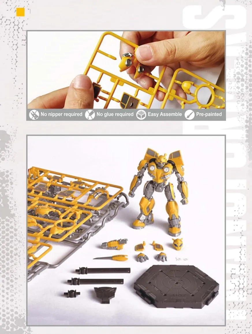 Transformers Bumblebee Figure Model Kit – Beetle Easy to Assemble 3D Articulated Action Figure Pre Painted Collectible Series Toys Hobby 08100