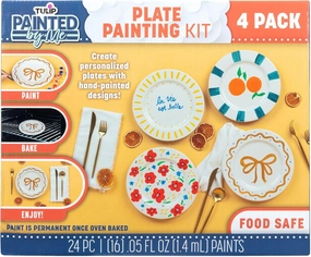 Tulip Ceramic Plates Painting Kit, White