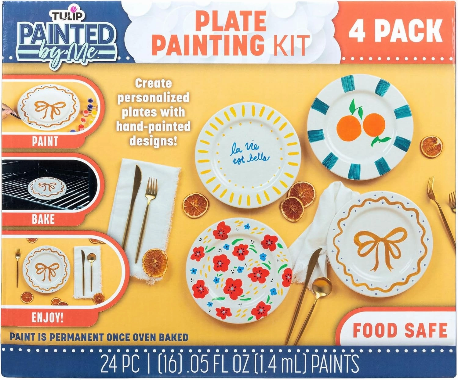 Tulip Ceramic Plates Painting Kit, White
