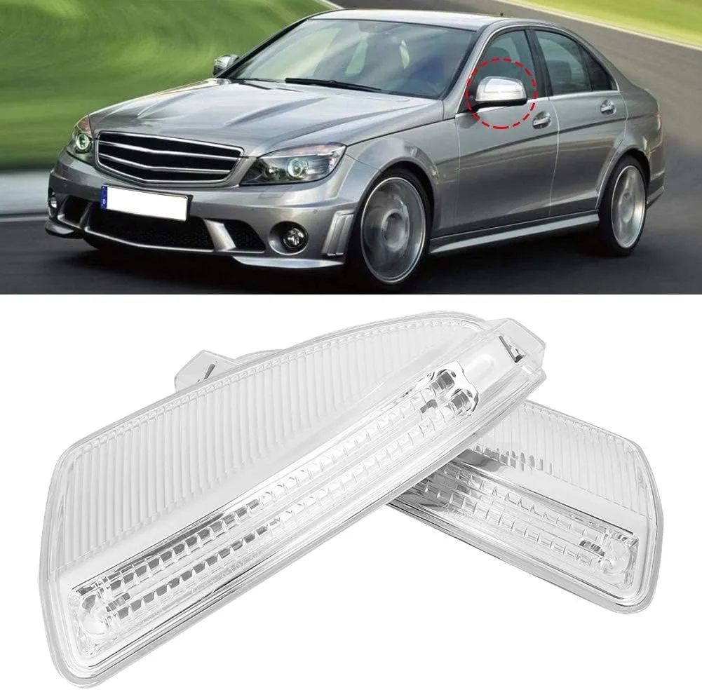 Turn Light, 2Pcs Car Side Mirror Lamp Turn Light Fit for Benz C-Class C250 C300 Scion Im Mirror Turn Signal Light