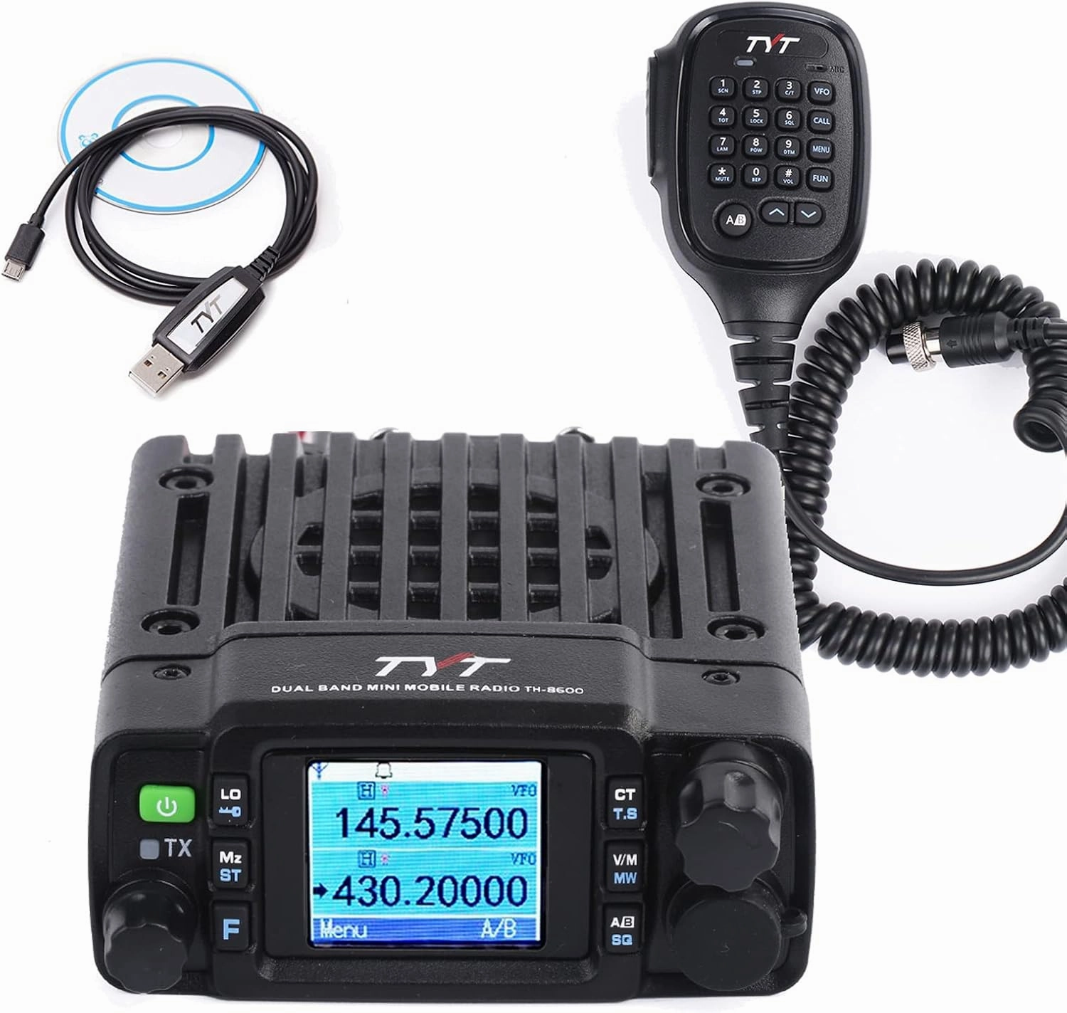 TYT TH-8600 Mini 25 Watt Dual Band Amateur Radio Base, IP67 Waterproof Radio VHF: 144-148mhz (2m) UHF:420-450mhz (70cm) Car Mobile Transceiver with Free Cable