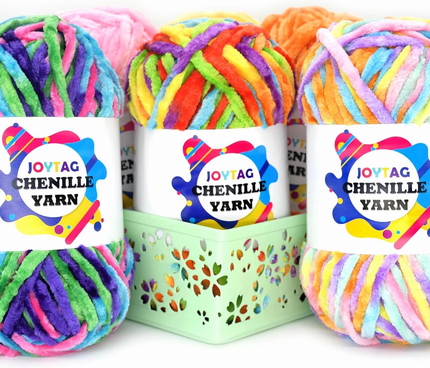 Velvet Chenille Yarn for Crocheting & Knitting - Soft, Thick, Bulky Black Yarn - 3 x 100g