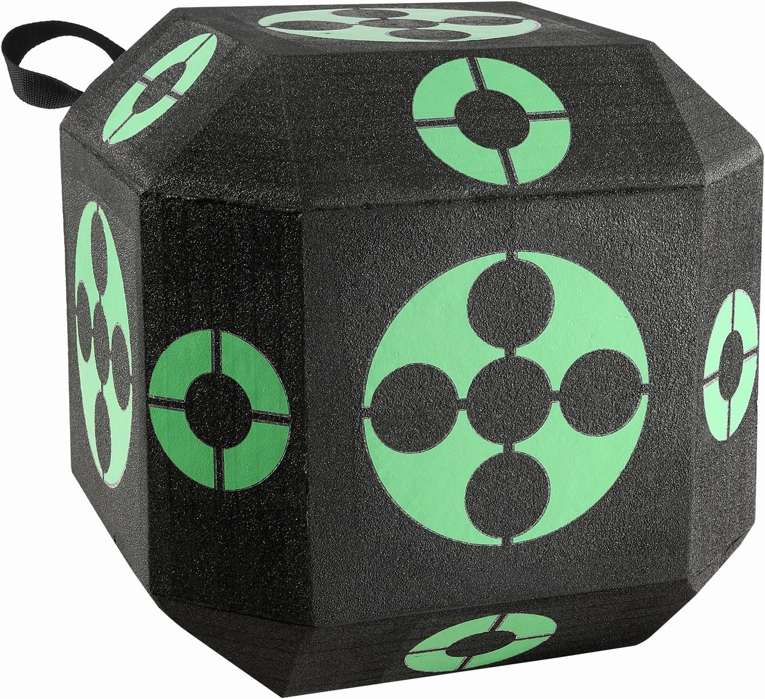 VEVOR Archery Target Block, 15"x15" All-Side Block Target Block, Outdoor Portable Crossbow Target with Carry Handle, Easy Arrow Removal, Great Visibility, Lightweight, Easy to Transport, Black