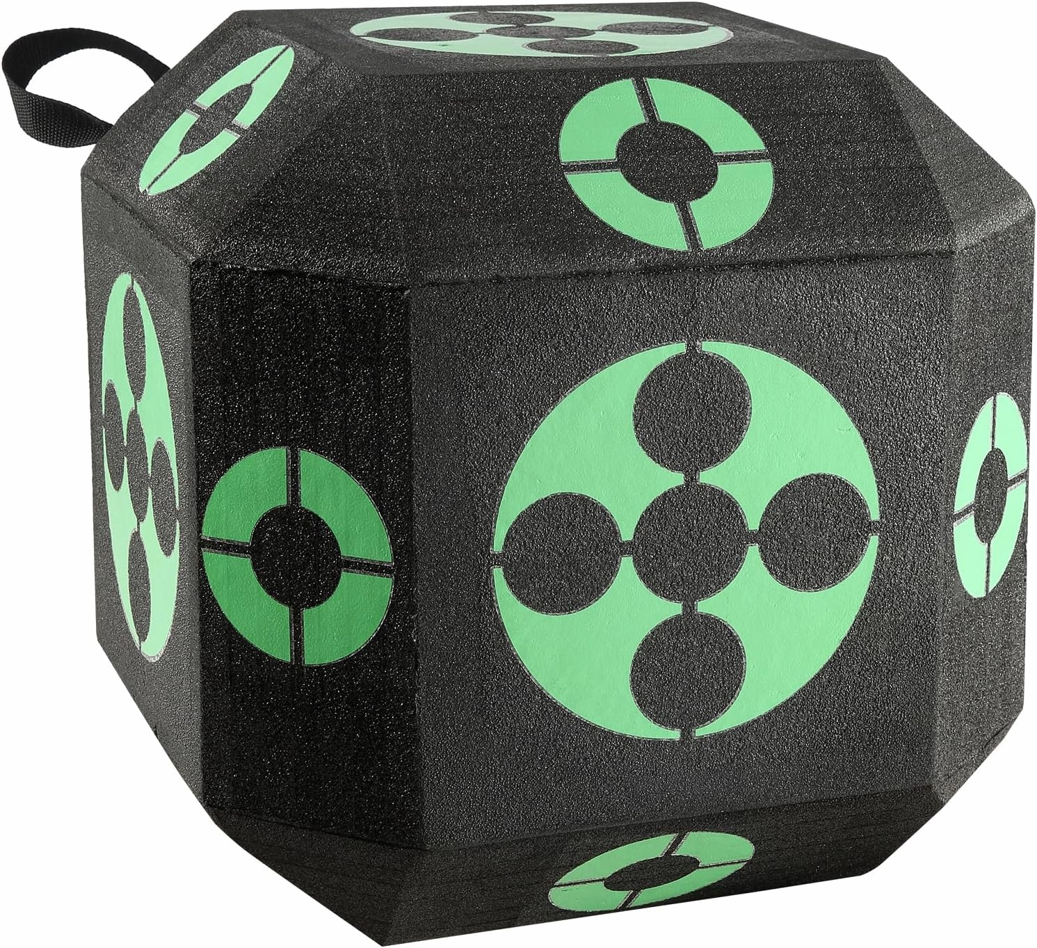 VEVOR Archery Target Block, 15"x15" All-Side Block Target Block, Outdoor Portable Crossbow Target with Carry Handle, Easy Arrow Removal, Great Visibility, Lightweight, Easy to Transport, Black