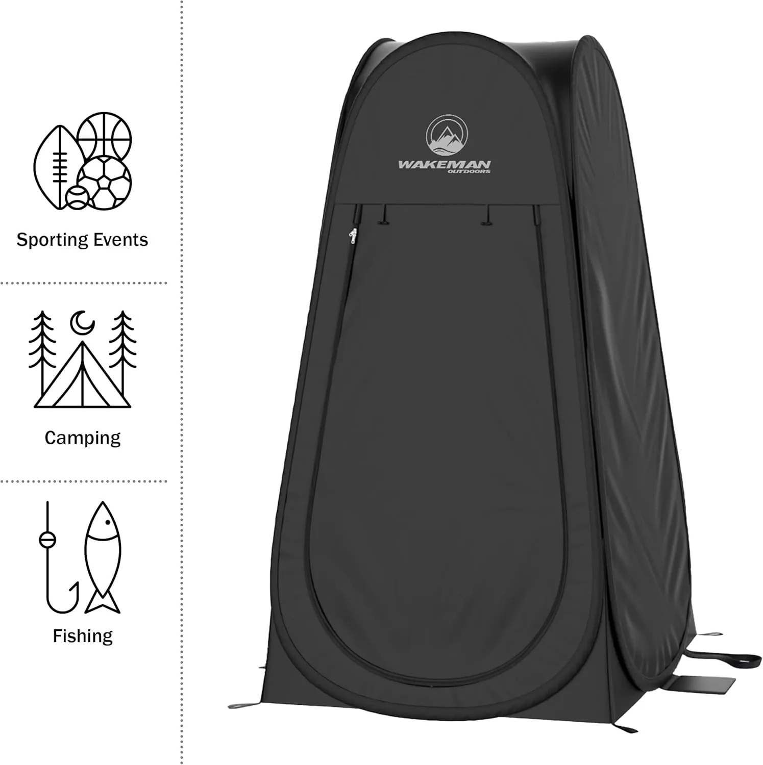 Wakeman Tents 2-Person Tent with Pop-Up Design and Carry Bag - Includes Pop-Up Privacy Tent, Dressing Room, or Portable Shower - Camping Gear by Wakeman