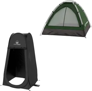 Wakeman Tents 2-Person Tent with Pop-Up Design and Carry Bag - Includes Pop-Up Privacy Tent, Dressing Room, or Portable Shower - Camping Gear by Wakeman