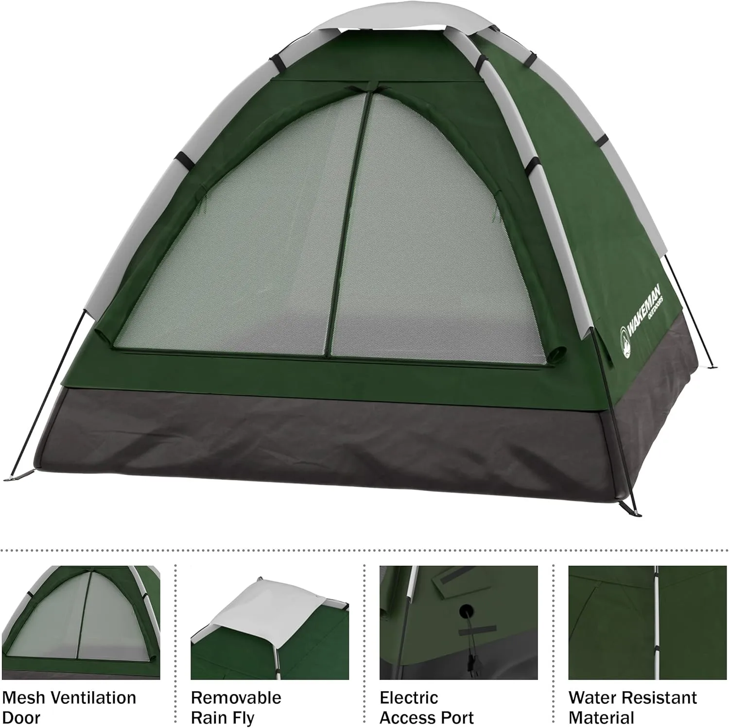 Wakeman Tents 2-Person Tent with Pop-Up Design and Carry Bag - Includes Pop-Up Privacy Tent, Dressing Room, or Portable Shower - Camping Gear by Wakeman