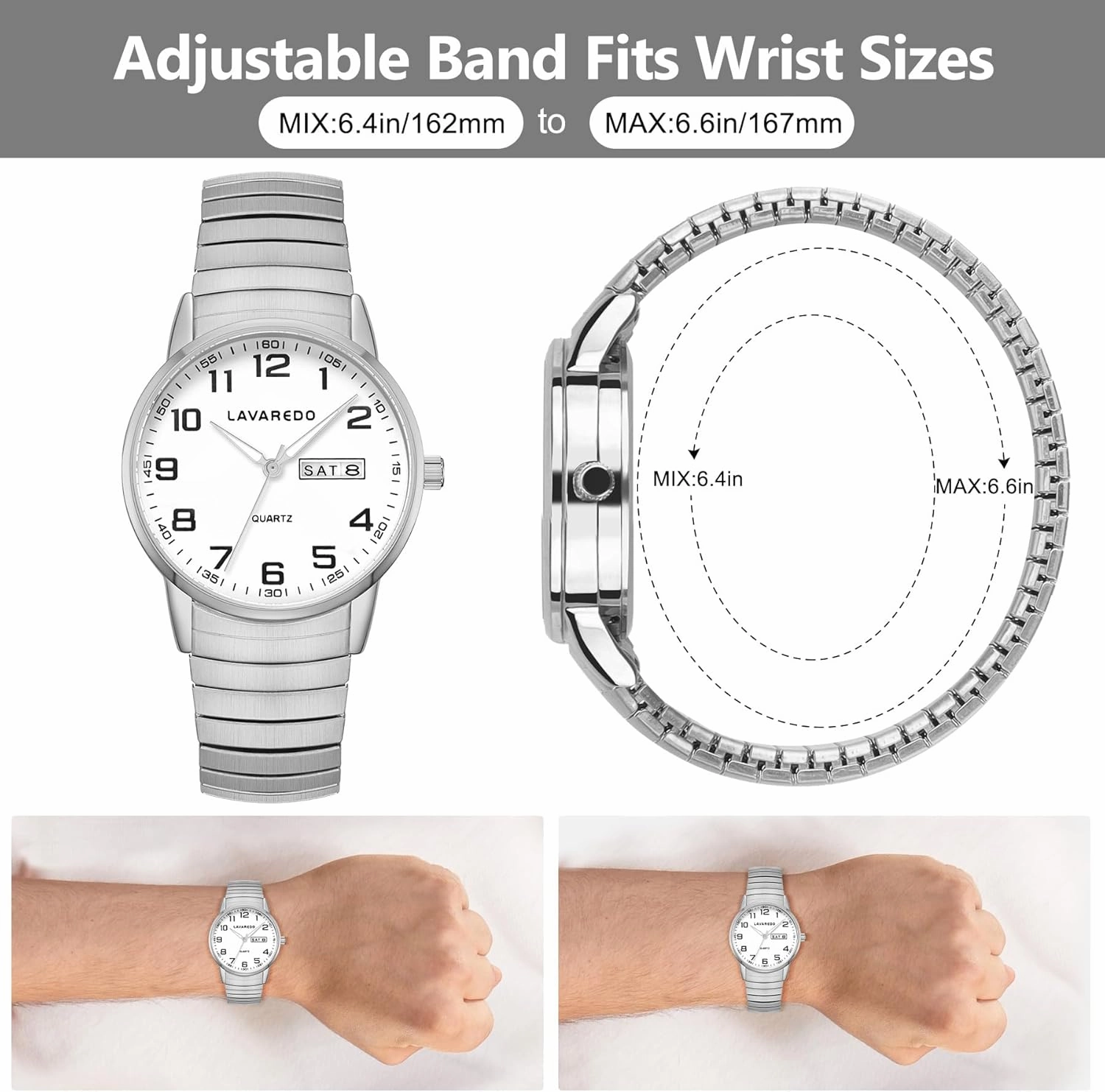 Watches for Men with Easy to Read Dial, Waterproof Analog Watch, Elegant Men's Watch - Stainless Steel Expansion Band, Stylish Christmas & Birthday Gifts for Men