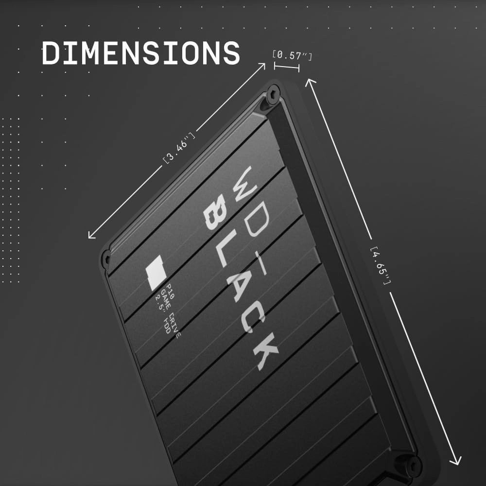 WD_BLACK 2TB P10 Game Drive, Portable External Hard Drive, Works with PlayStation, Xbox, & PC - WDBA2W0020BBK-WES1